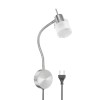 Lampada da lettura MIRAS con braccio flessibile, interruttore e spina cromo opaco GU10 lampada da parete 4,5W   450lm 100° bianca