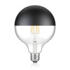 E27 LED lampadina, G125, bianca calda (2700 K), 6,7 W, 660lm, testa a specchio (nero)