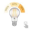 E27 LED lampadina, A60, bianca calda (2700 K), 7,1 W, 963lm, 3-livelli-dimmer