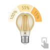 E27 LED lampadina, A60, extra bianca calda (2400 K), 7 W, 778lm, 3-livelli-dimmer, goldfarben
