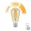 E27 LED lampadina, ST64, extra bianca calda (2500 K), 7,2 W, 814lm, 3-livelli-dimmer, goldfarben