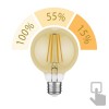 E27 LED lampadina, G95, extra bianca calda (2500 K), 7,3 W, 818lm, 3-livelli-dimmer, goldfarben