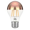 E27 LED lampadina, A60, bianca calda (2600 K), 7,5 W, 839lm, testa a specchio (roségold)