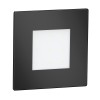 LED lámpara de escalera / Wandeinbauleuchte FEX para interior y exterior, angular, negro, 85 x 85mm, blanca fría