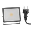 LED foco de jardín FLIN para el exterior, IP66, enchufe, negro, 11,5 W, 837lm, blanca cálida