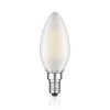 E14 LED bombilla, candela, blanca cálida (2700 K), 4,3 W, 424lm, gefrostet