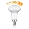E14 LED bombilla, R50, blanca cálida (2700 K), 6,2 W, 608lm, 116°, 3-Stufen-regulador de intensidad, mate