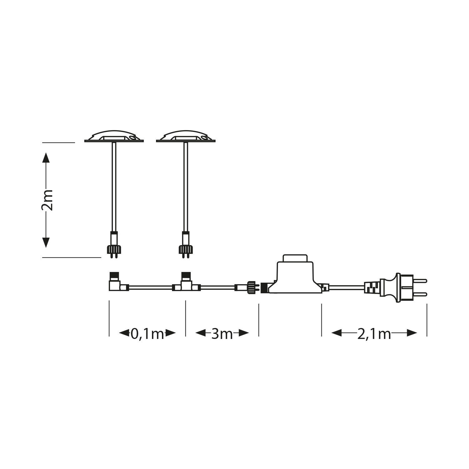 LED Lampada a pavimento BUNDA, a una luce, extra-sottile, da esterno,  alluminio